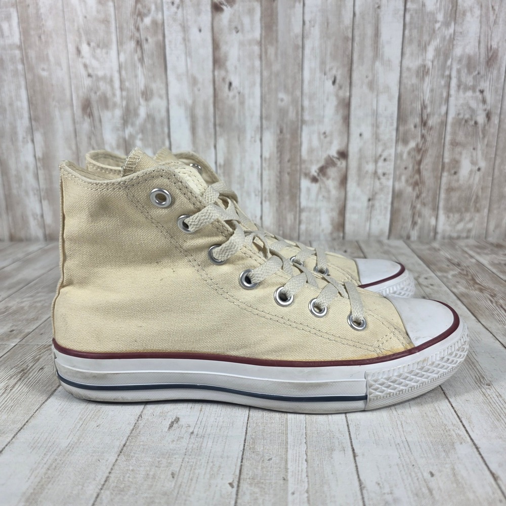 Converse Chuck Taylor All Star High Top Canvas Sneakers Cream Womens Size 6.5‎
